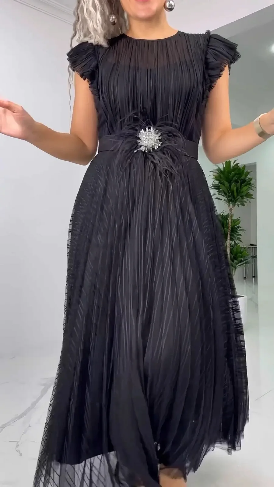 Belén · Vestido ajustado de gasa – Silvia Morel