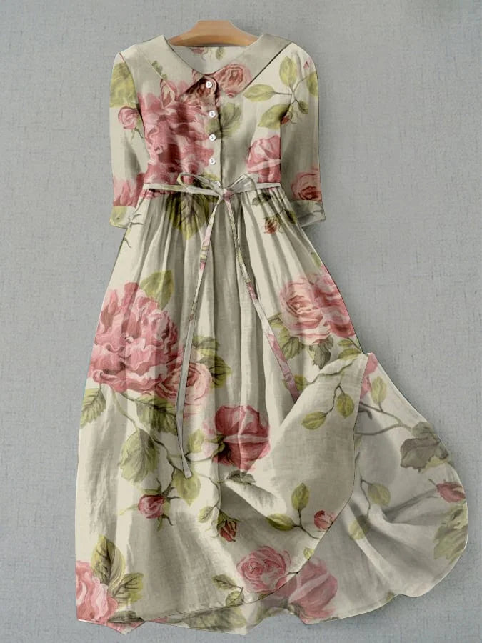 Aída · Vestido retro con cordón y encaje – Silvia Morel