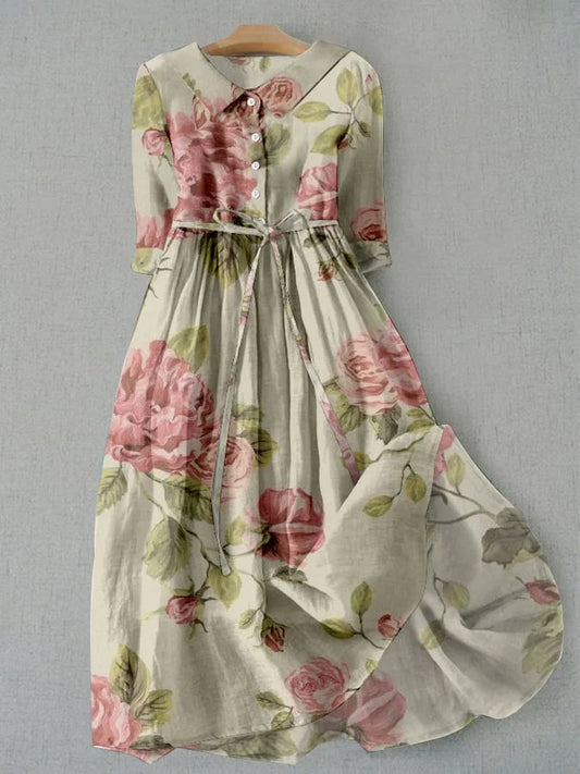 Aída · Vestido retro con cordón y encaje – Silvia Morel