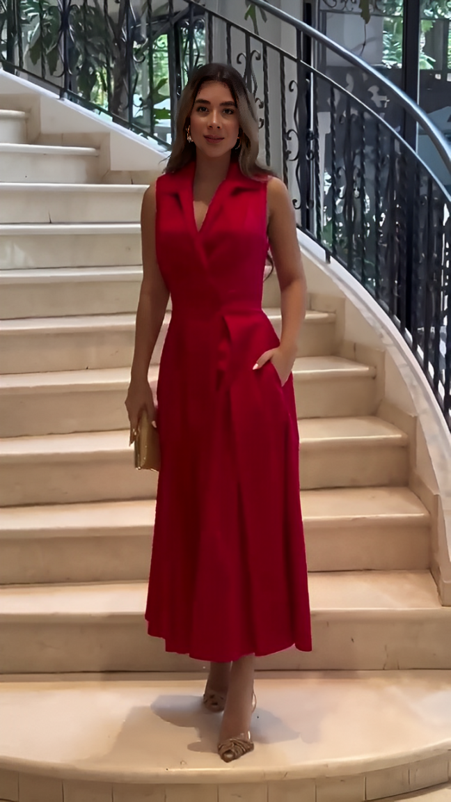 Rafaela · Vestido estilo blazer sin mangas – Silvia Morel