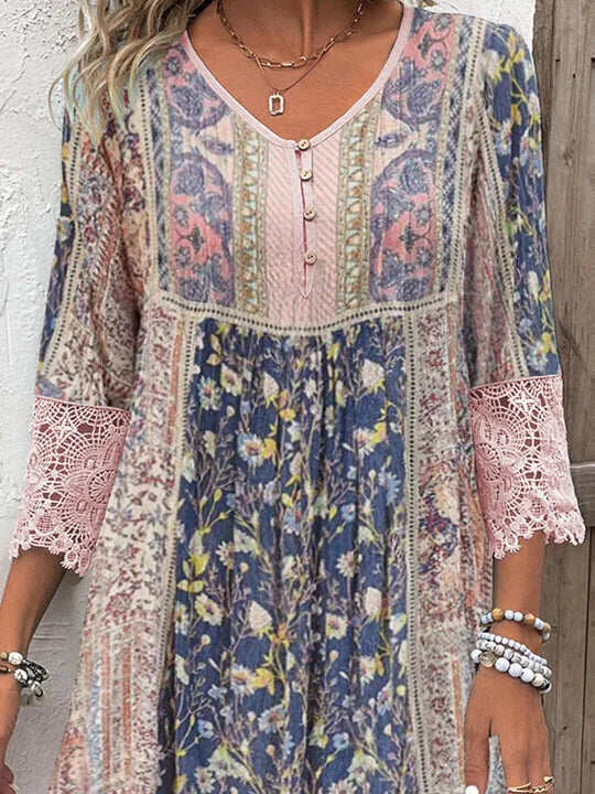 Inma · Vestido boho con encaje – Silvia Morel