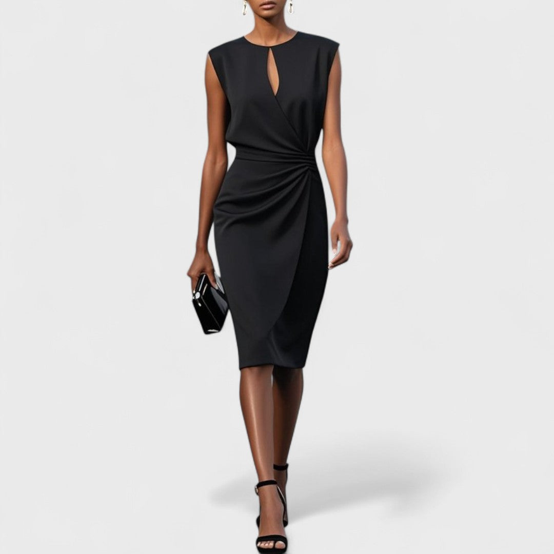 Clara · Vestido midi elegante entallado – Silvia Morel