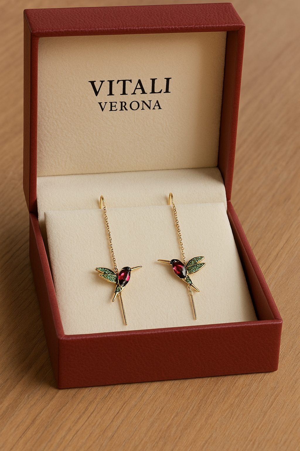 Picaflor · Pendientes de colibrí esmaltados – Silvia Morel