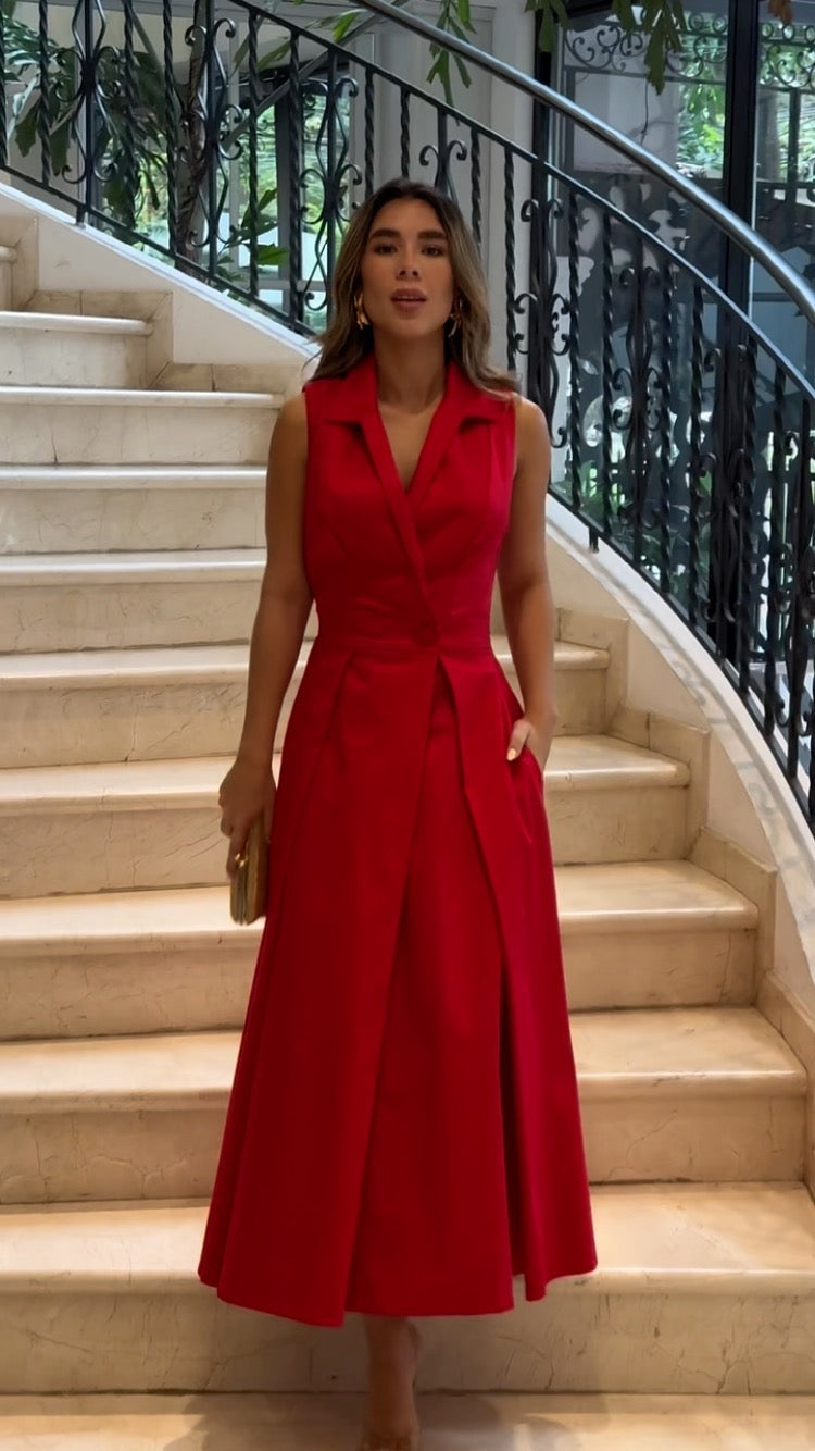 Rafaela · Vestido estilo blazer sin mangas – Silvia Morel