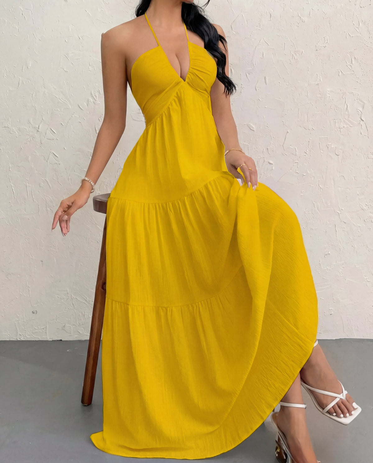 Uxue · Vestido de verano con escote en V – Silvia Morel