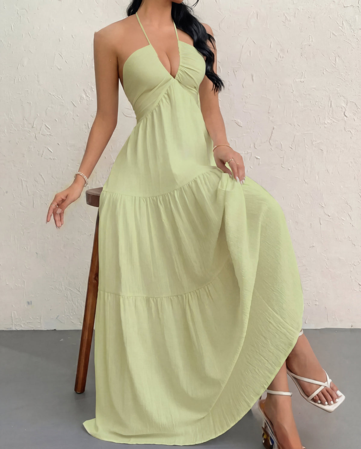 Uxue · Vestido de verano con escote en V – Silvia Morel