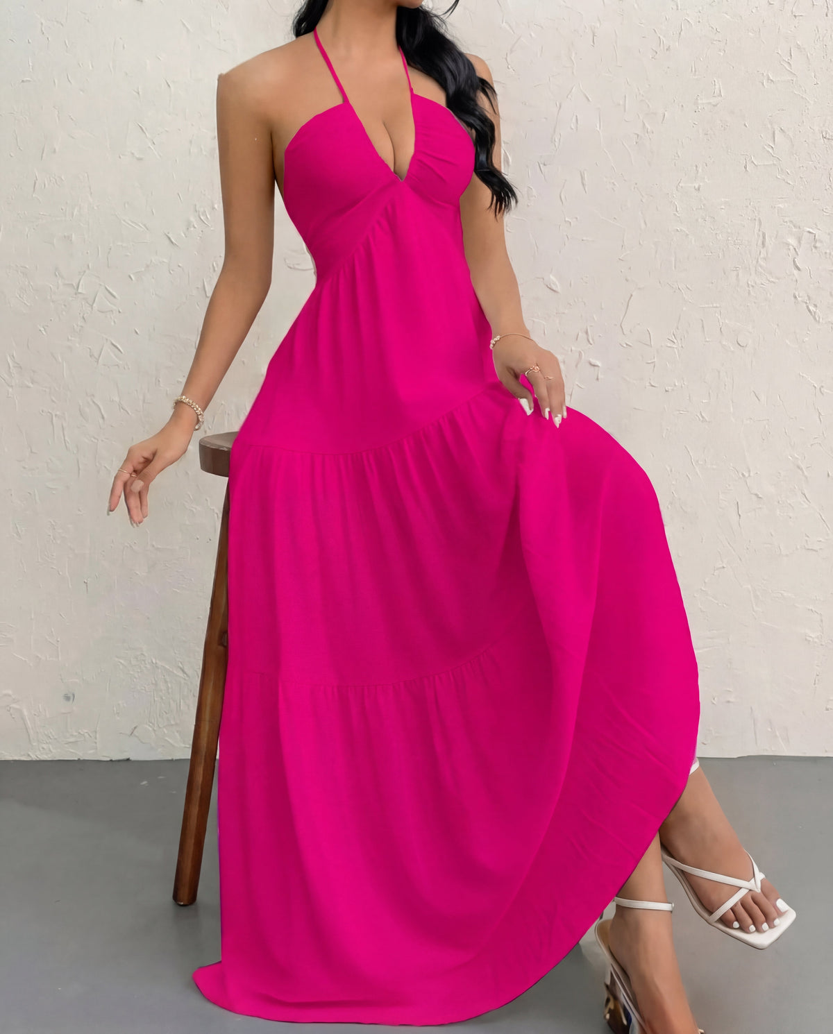 Uxue · Vestido de verano con escote en V – Silvia Morel
