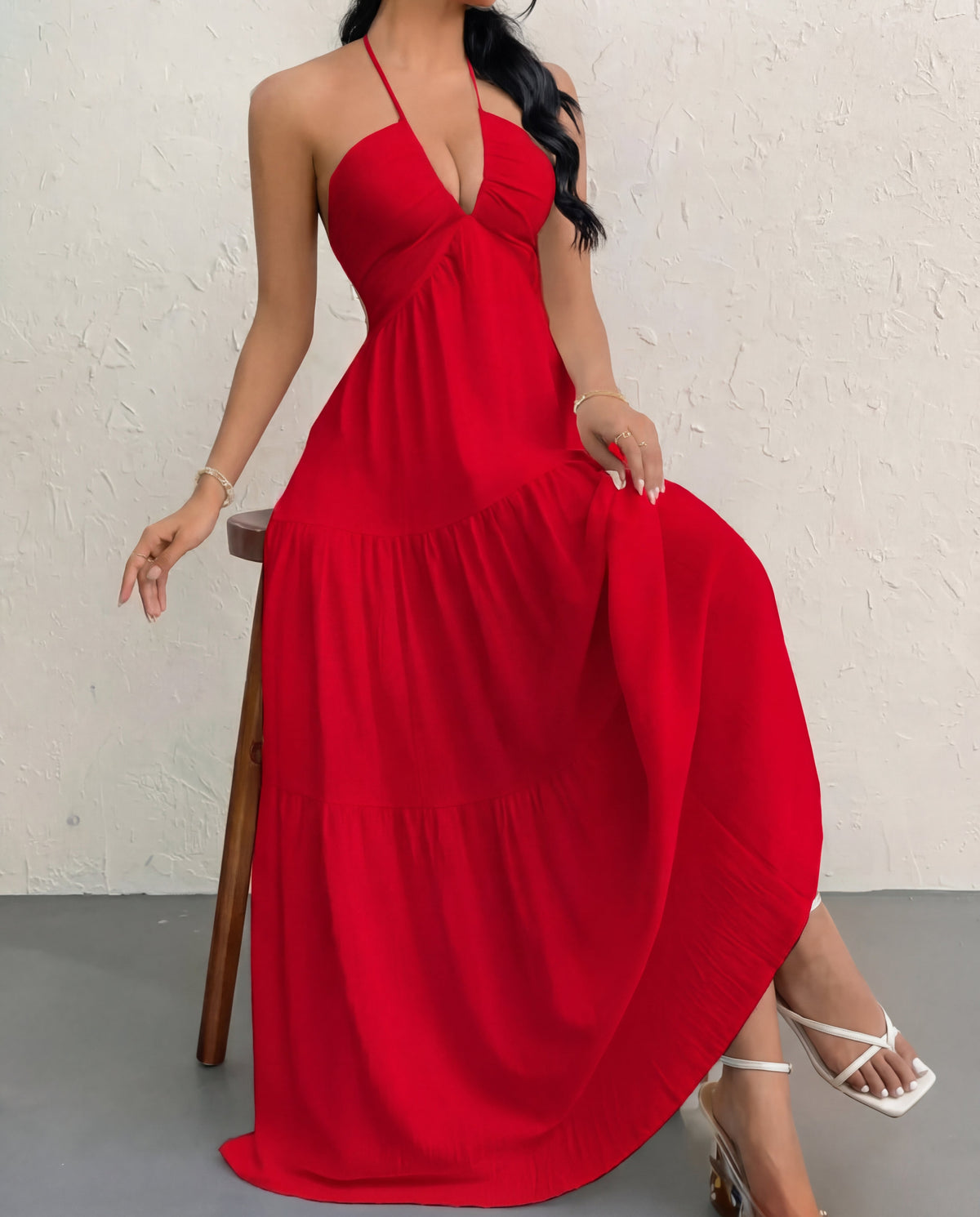 Uxue · Vestido de verano con escote en V – Silvia Morel