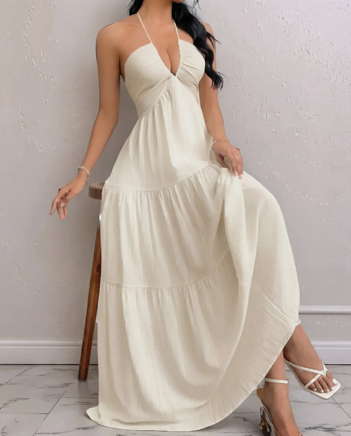 Uxue · Vestido de verano con escote en V – Silvia Morel