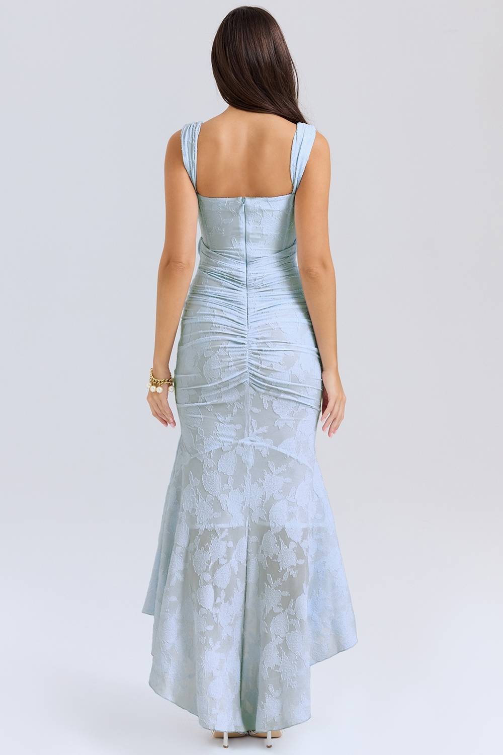 Pilar · Vestido largo de encaje con corsé – Silvia Morel