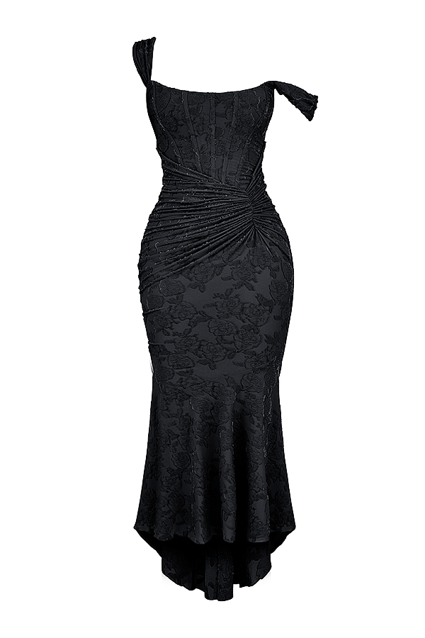 Pilar · Vestido largo de encaje con corsé – Silvia Morel