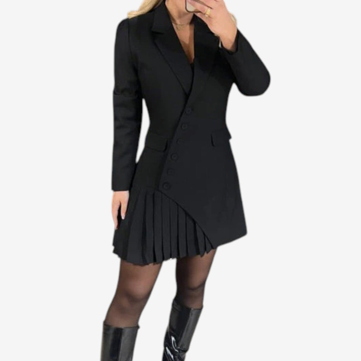 Sastre · Vestido estilo blazer asimétrico – Silvia Morel