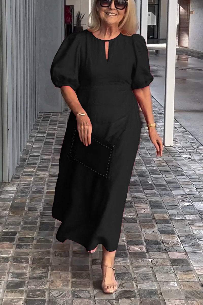 Sira · Vestido liso de aire natural – Silvia Morel