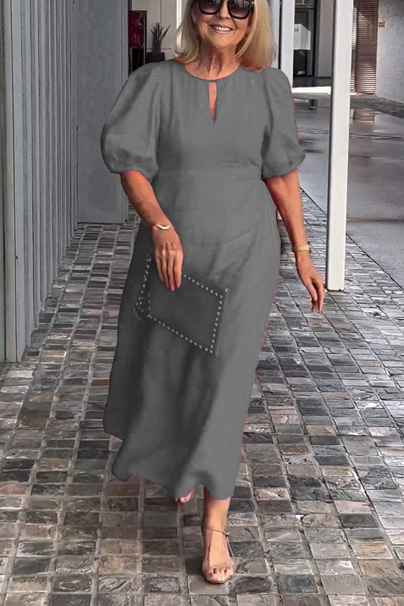Sira · Vestido liso de aire natural – Silvia Morel