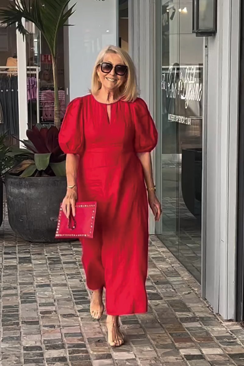 Sira · Vestido liso de aire natural – Silvia Morel