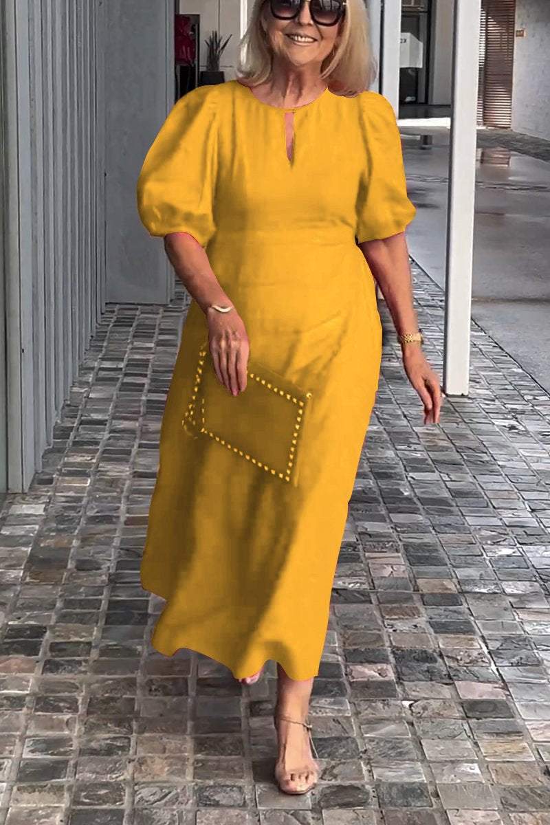Sira · Vestido liso de aire natural – Silvia Morel