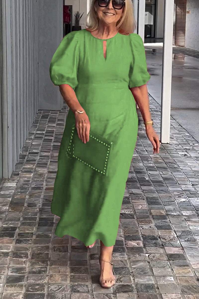 Sira · Vestido liso de aire natural – Silvia Morel