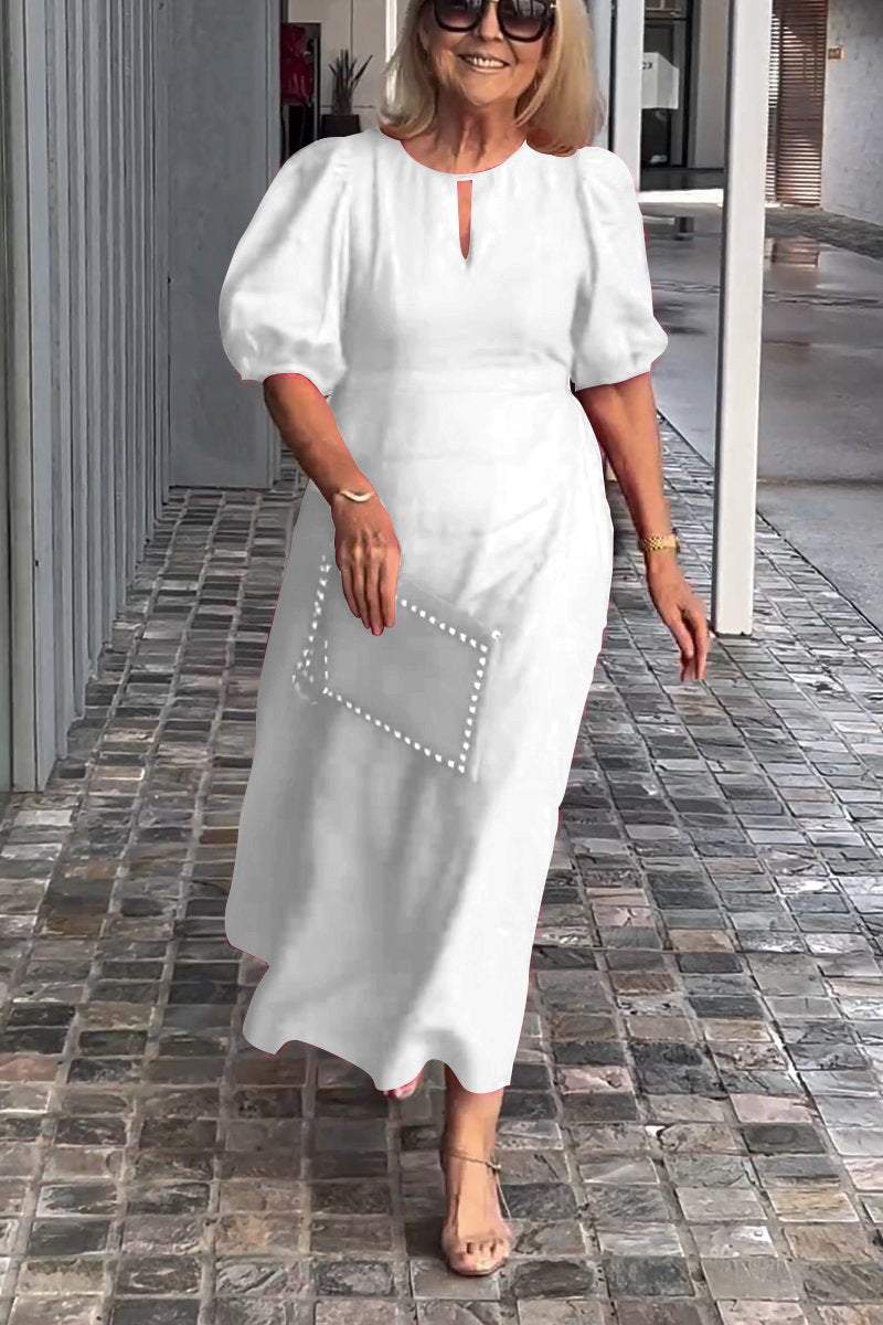 Sira · Vestido liso de aire natural – Silvia Morel