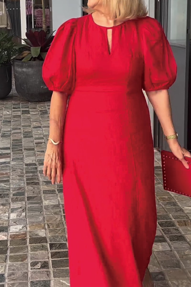 Sira · Vestido liso de aire natural – Silvia Morel