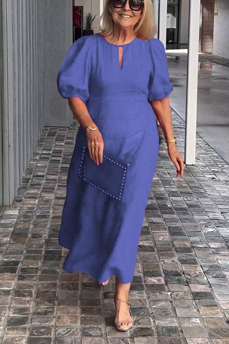 Sira · Vestido liso de aire natural – Silvia Morel