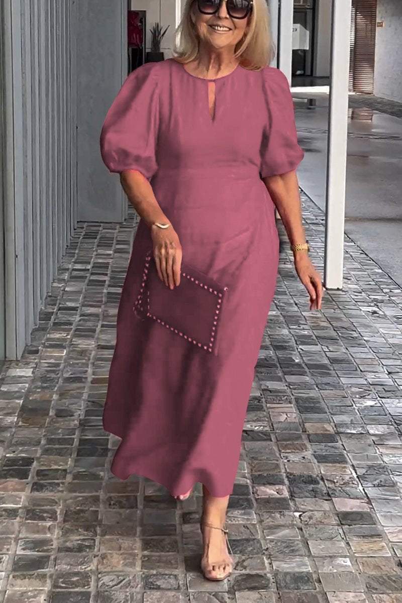 Sira · Vestido liso de aire natural – Silvia Morel