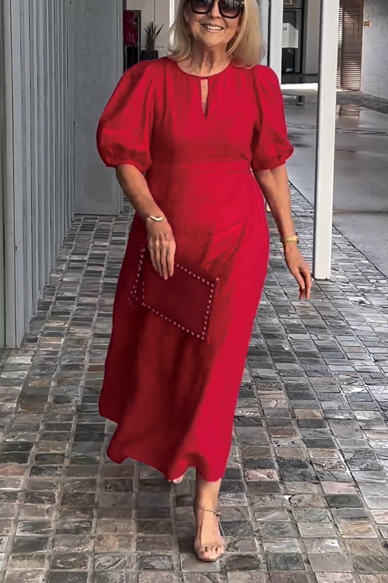 Sira · Vestido liso de aire natural – Silvia Morel