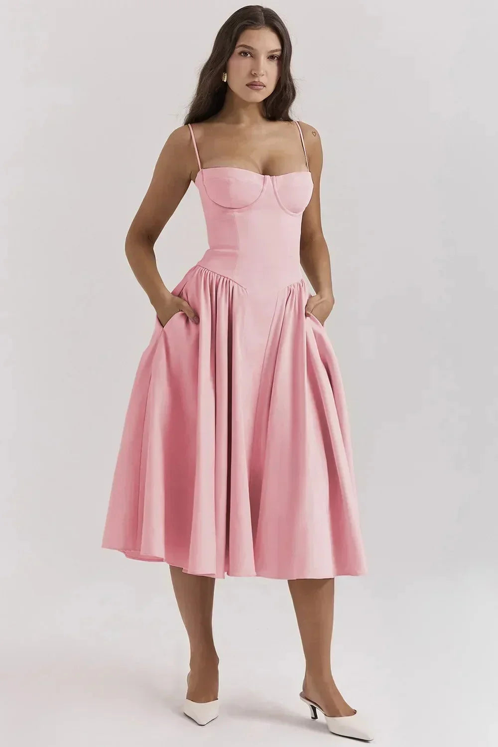 Emilia · Vestido midi retro de tirantes – Silvia Morel