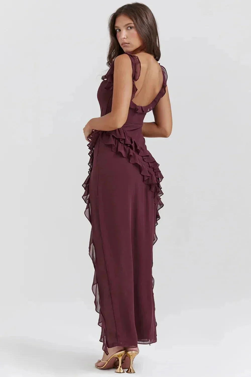 Margarita · Vestido largo con abertura – Silvia Morel