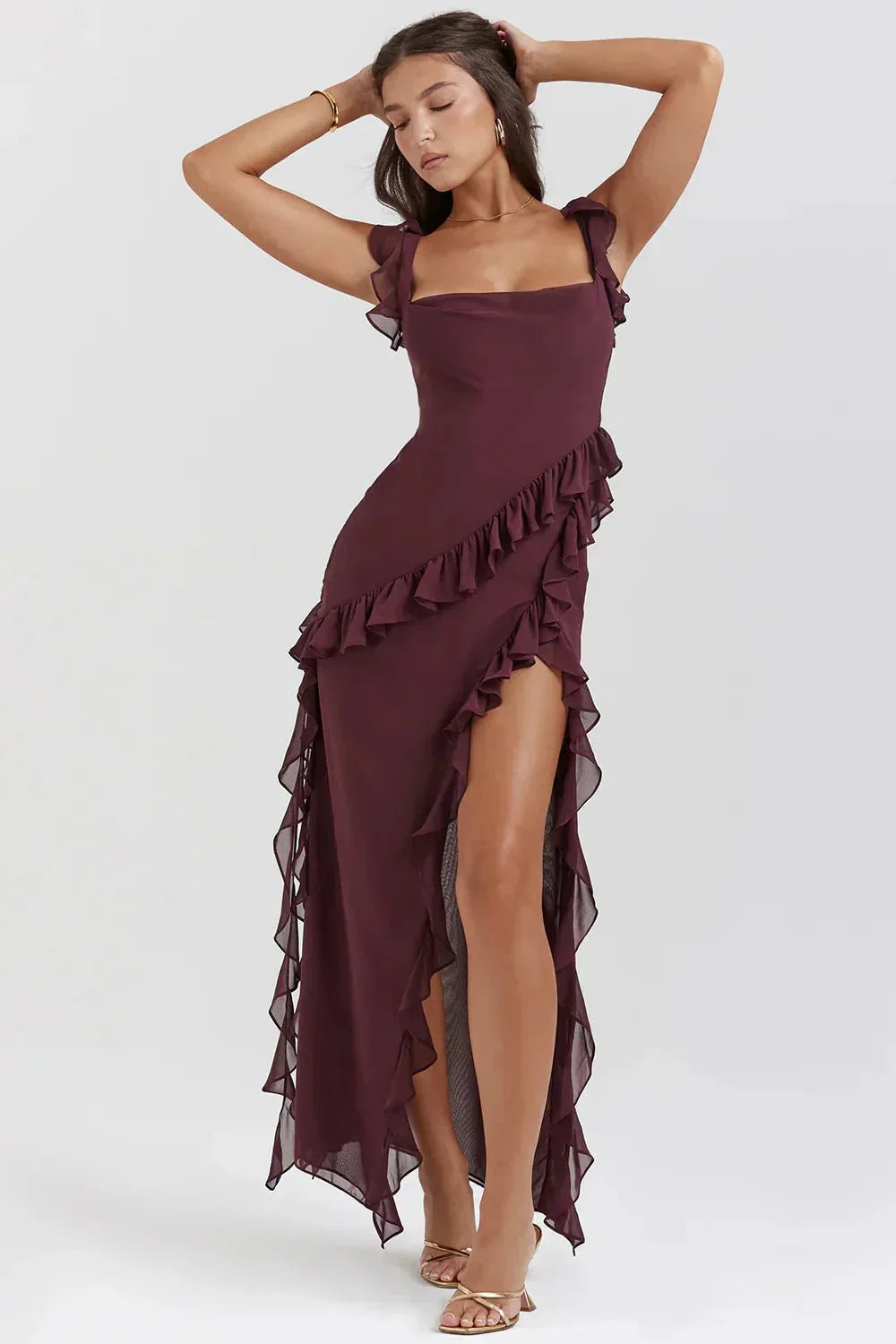 Margarita · Vestido largo con abertura – Silvia Morel