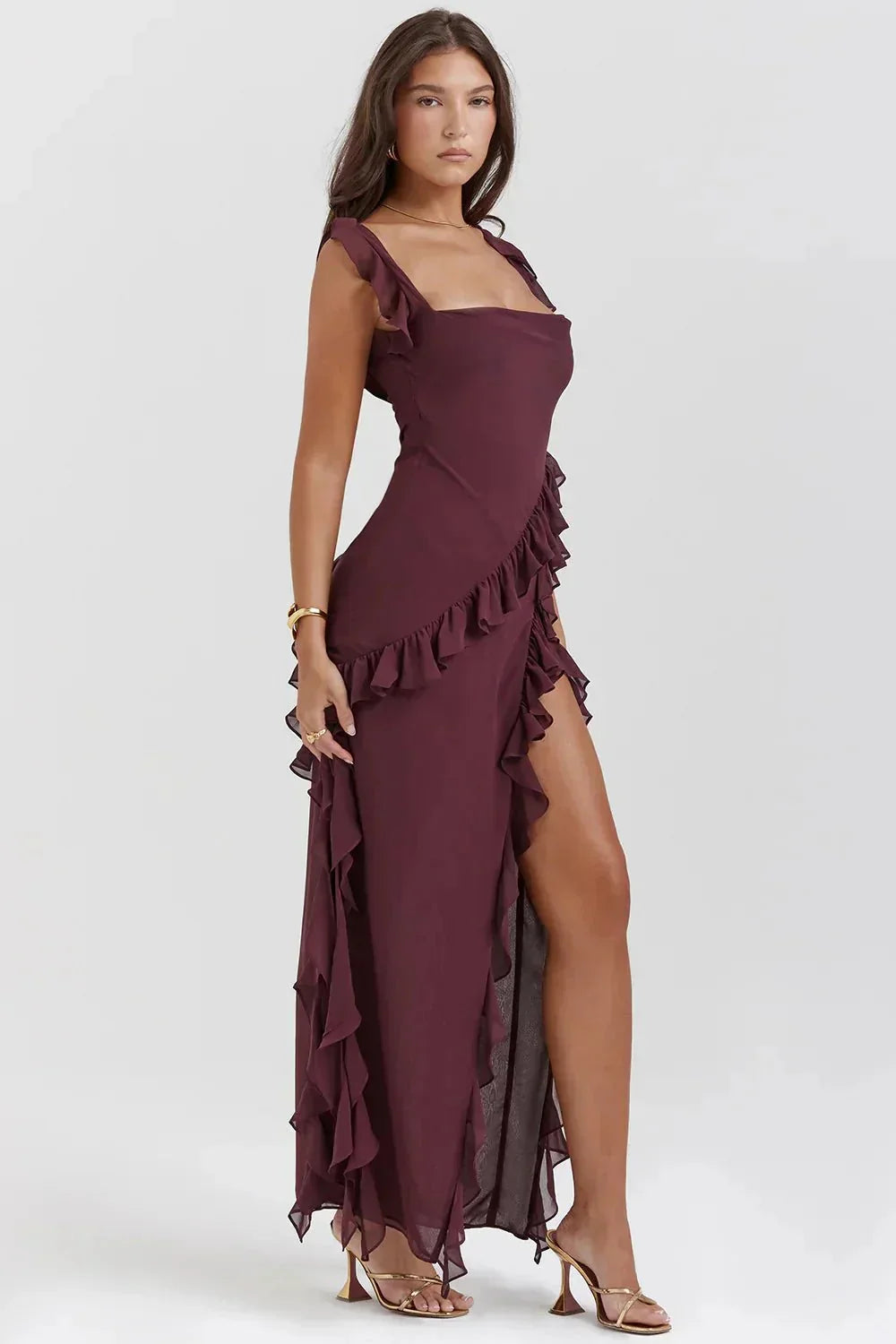 Margarita · Vestido largo con abertura – Silvia Morel