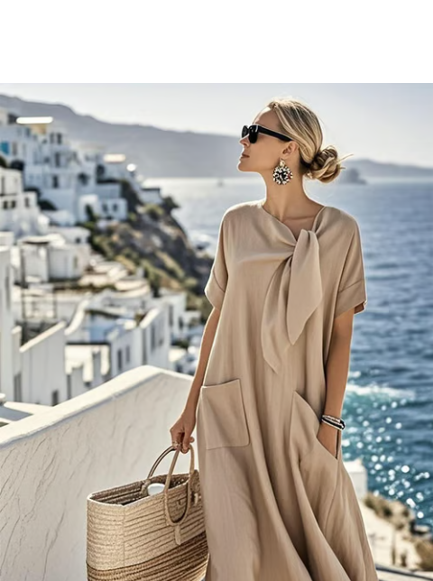 Egle · Vestido de verano con lazo y bolsillos – Silvia Morel