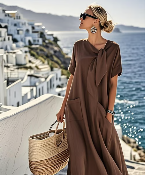Egle · Vestido de verano con lazo y bolsillos – Silvia Morel