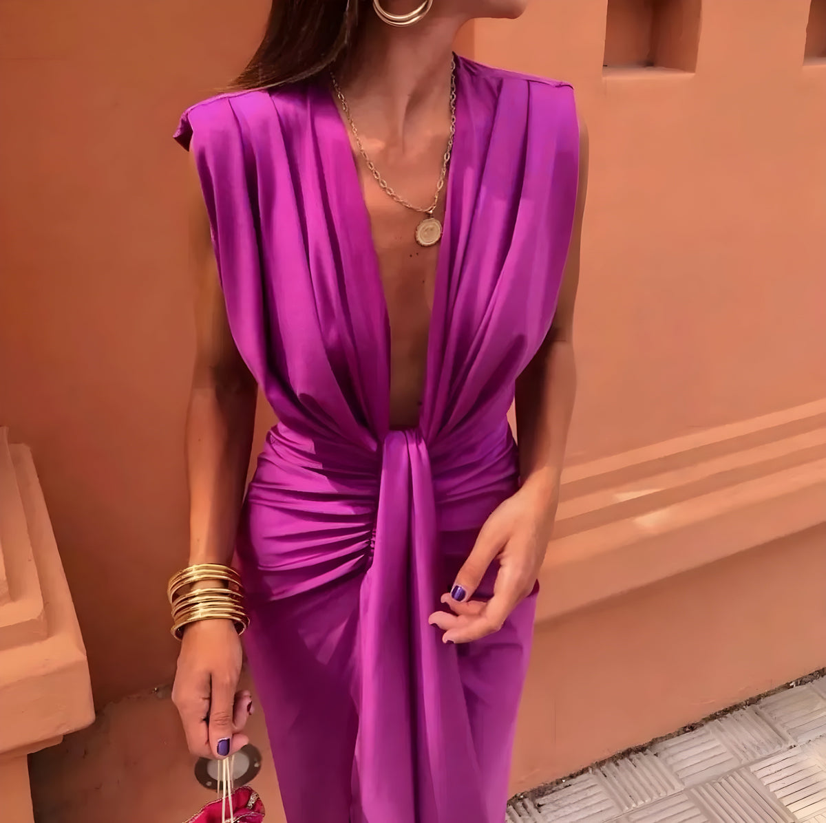 Ane · Vestido con pliegues suaves – Silvia Morel