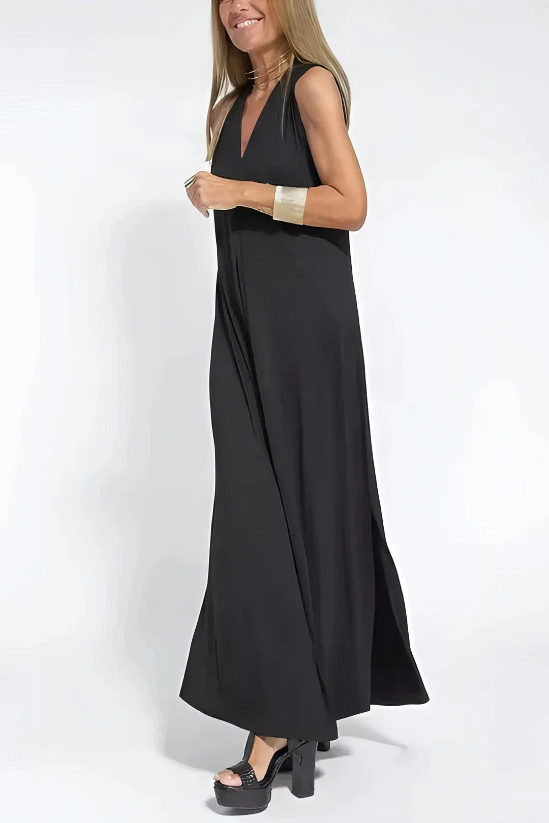 Rosario · Vestido largo moldeador con cárdigan – Silvia Morel
